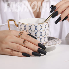 Fandamei trimmed and filed nails showing how to customize length and shape
