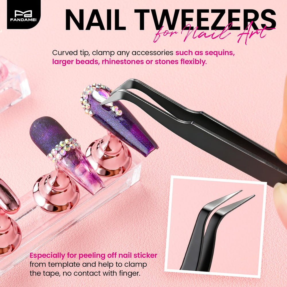 Fandamei tweezers and double-sided tape accessories enabling precise decoration