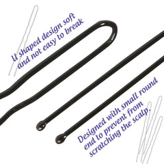 Fandamei U-pins and elastics detail demonstrating secure hold without hair damage