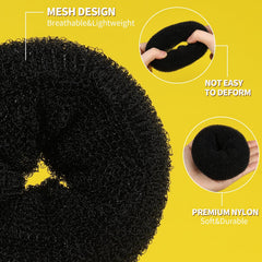Fandamei assorted bun donuts laid flat showing size options for different hair