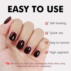 FANNEST cherry red gel texture close-up highlighting smooth self-leveling finish