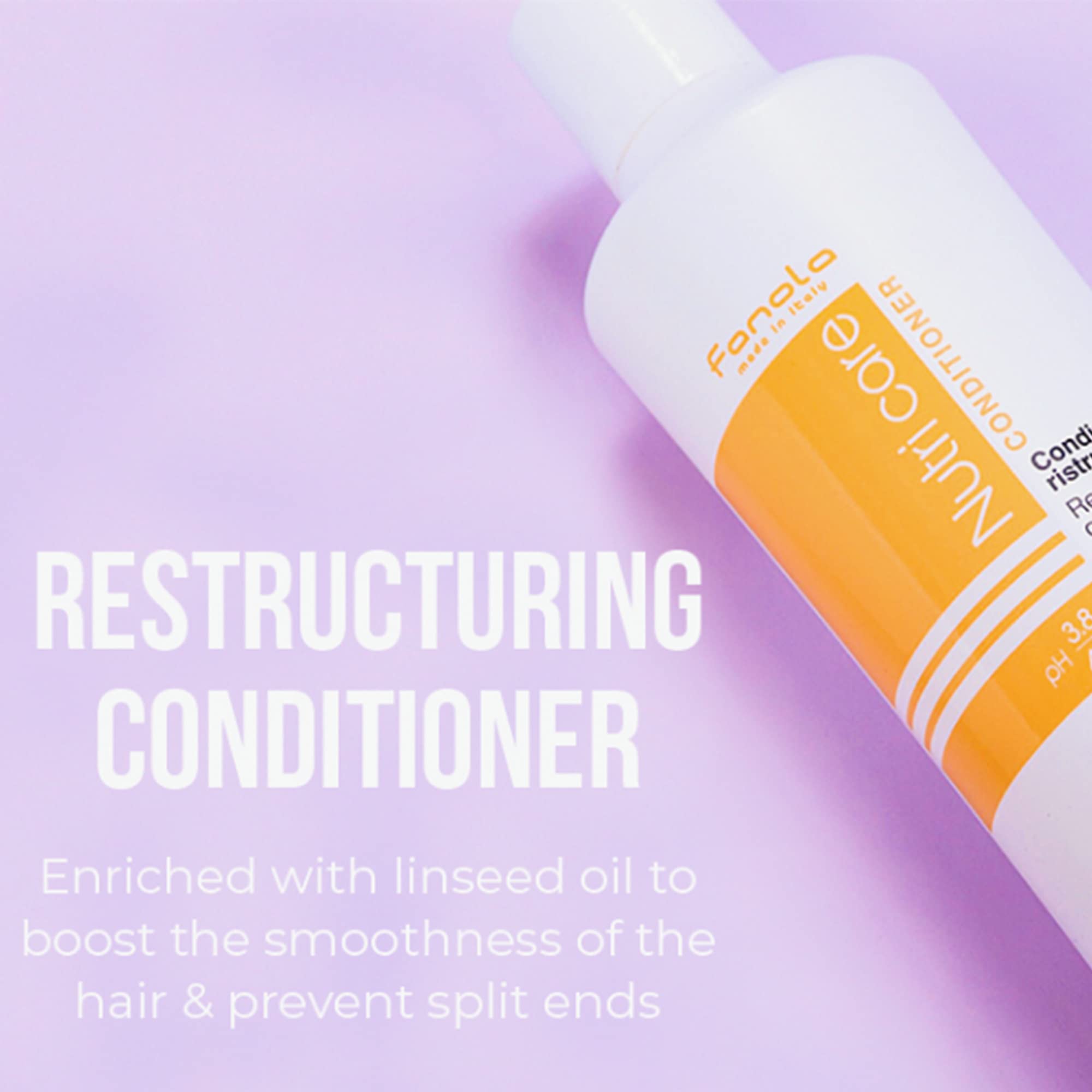 Fanola product side labels with ingredients and usage cues benefit clarity