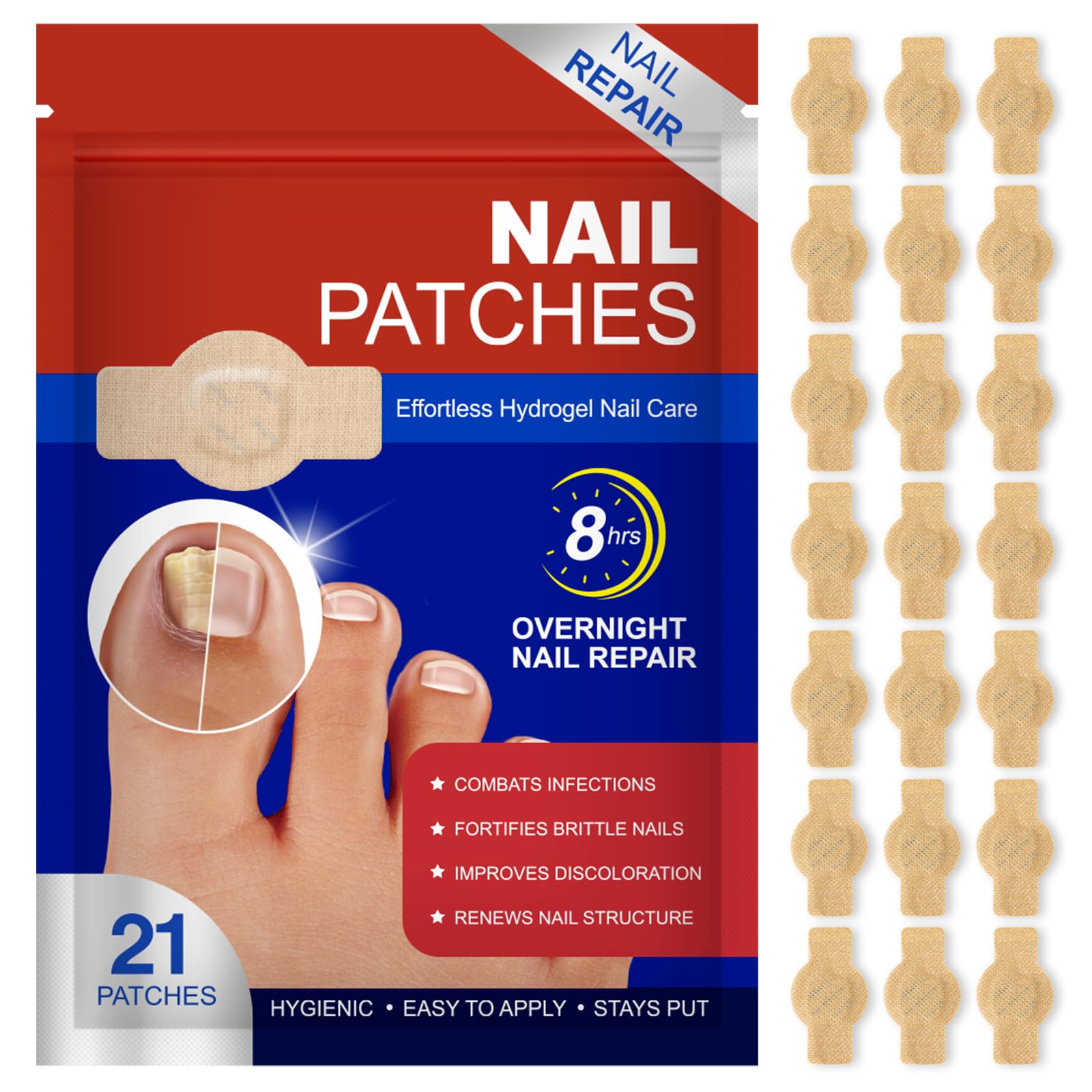 FANSHI front packaging showing 21-piece patch set and convenience
