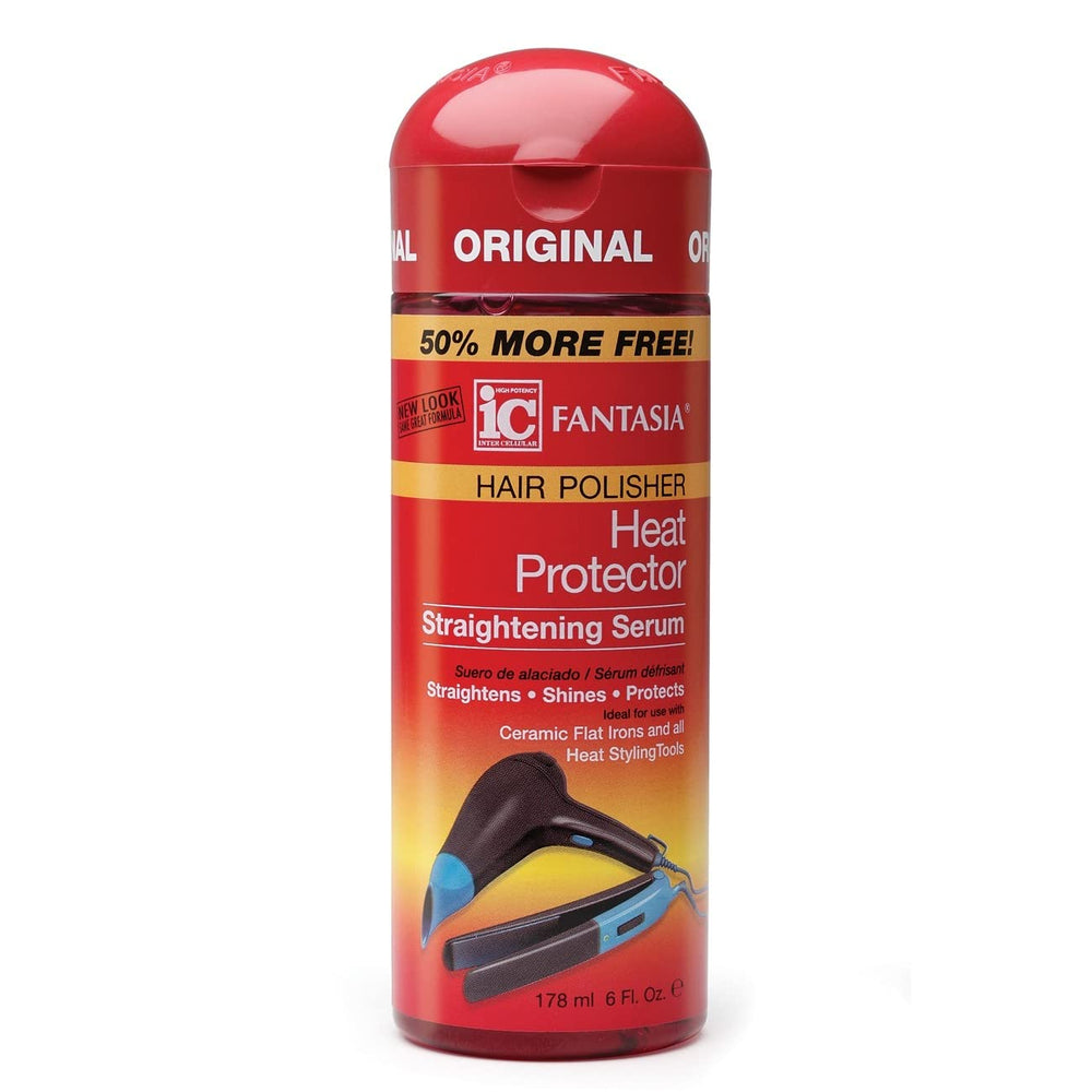 Fantasia bottle front view showing label and 6 oz size, boosts shine