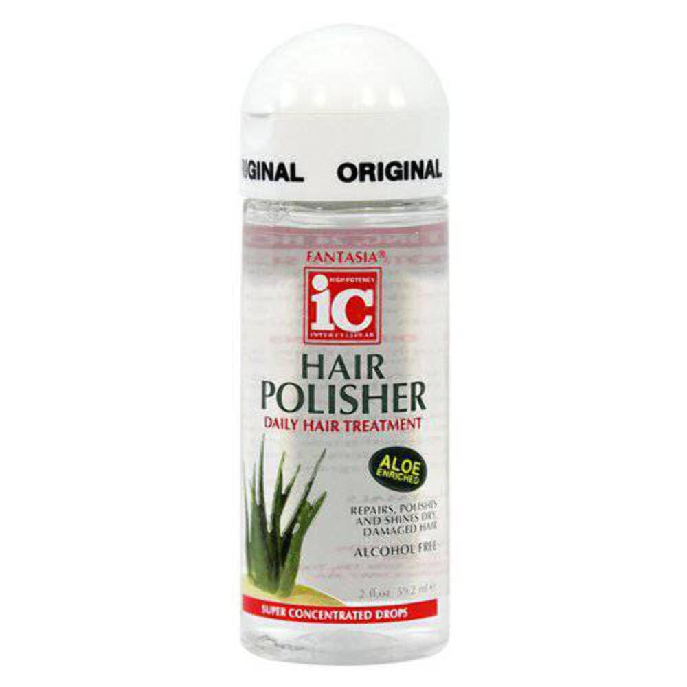 Fantasia bottle front view showing label and 2 oz size for glossy hair benefits