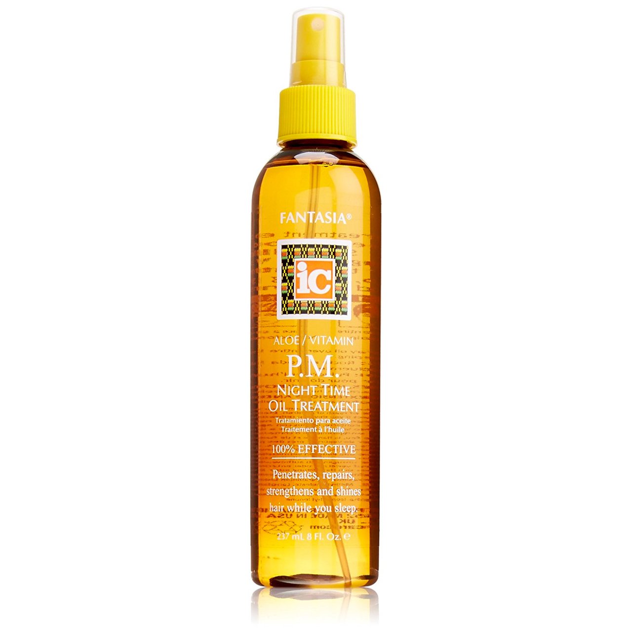 Fantasia PM Night Oil Treatment front bottle showing label and 8 ounce size for easy use