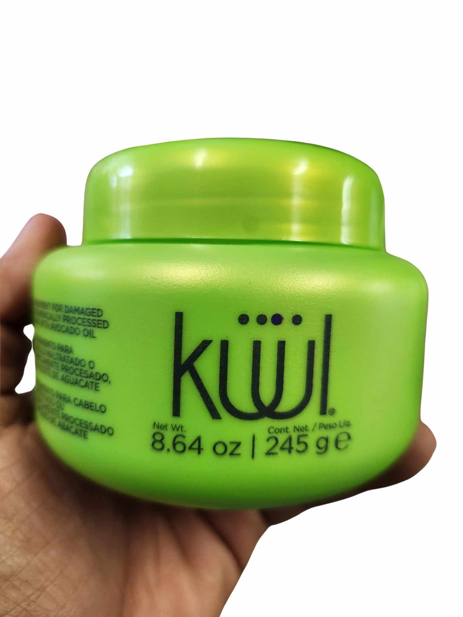 Fantasy Nails KUUL label and ingredients close-up showing Amino Gen and UV filter benefits