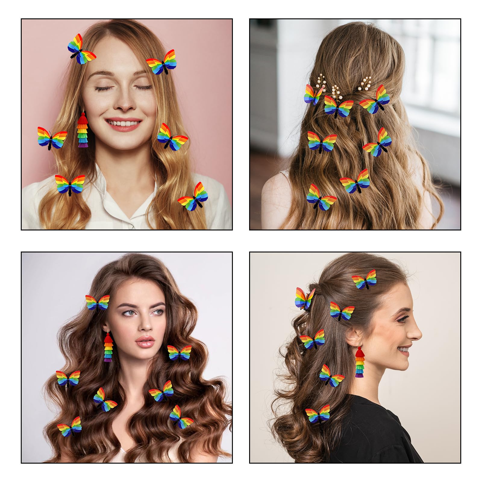 Fantasyon model at parade wearing clips and earrings promoting visible Pride support