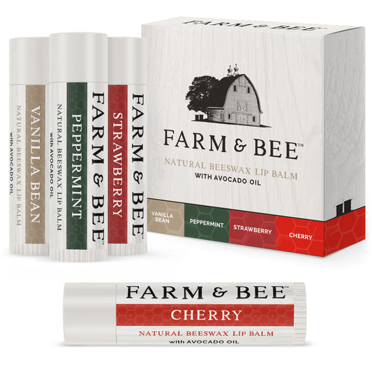 Farm & Bee front packaging showing four-flavor variety and eco-friendly design benefit