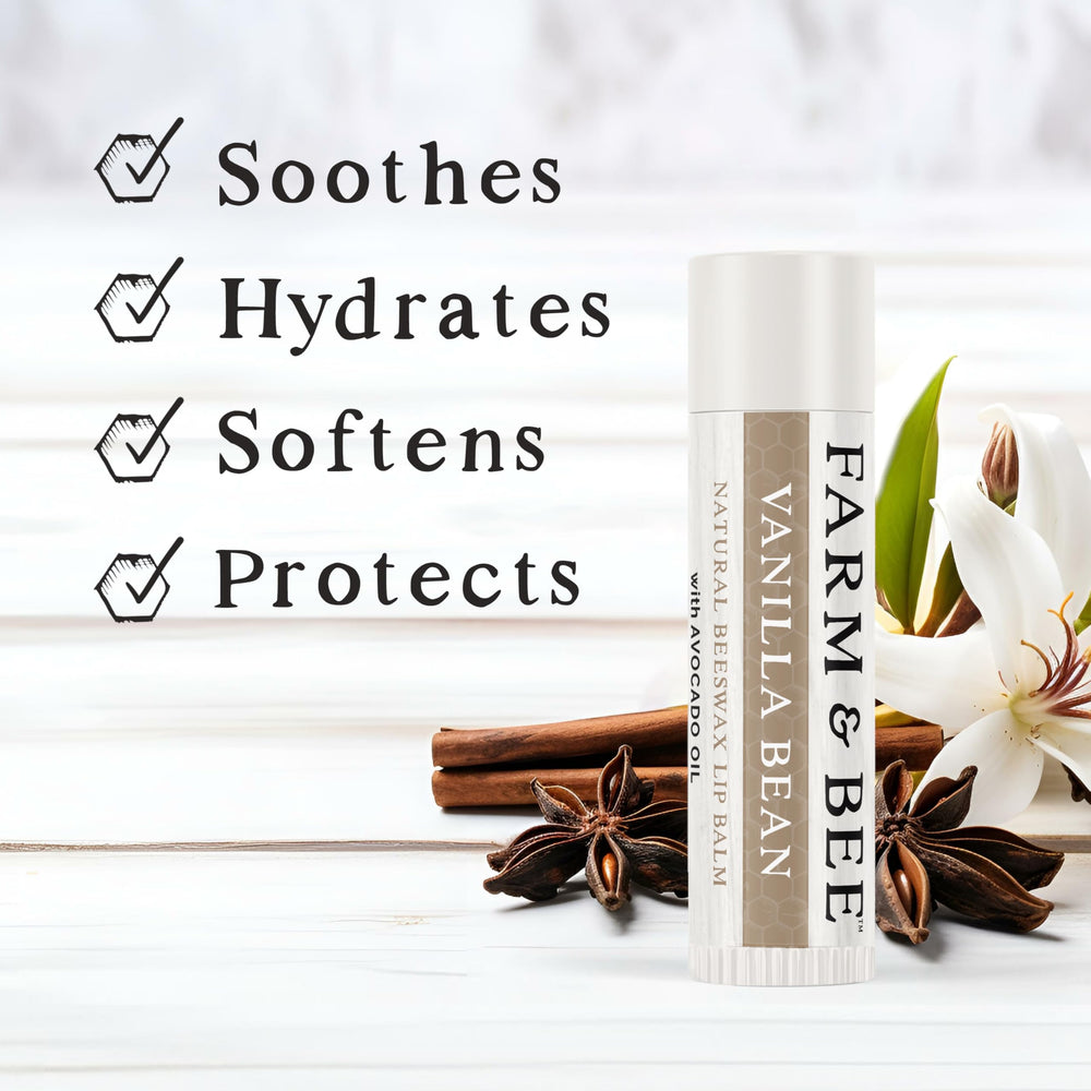 Farm & Bee open tube close-up showing smooth balm texture for easy glide