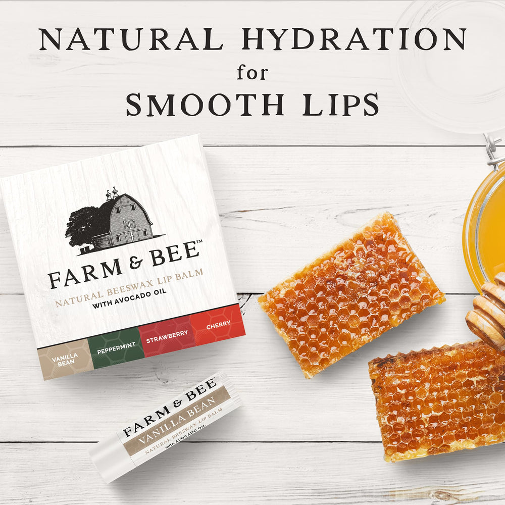 Farm & Bee peppermint application on lips offering cooling refreshment and protection