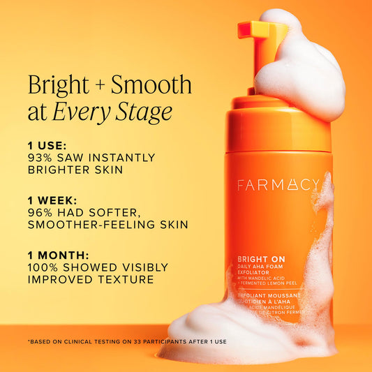 Farmacy pump dispensing gentle foam for easy daily application