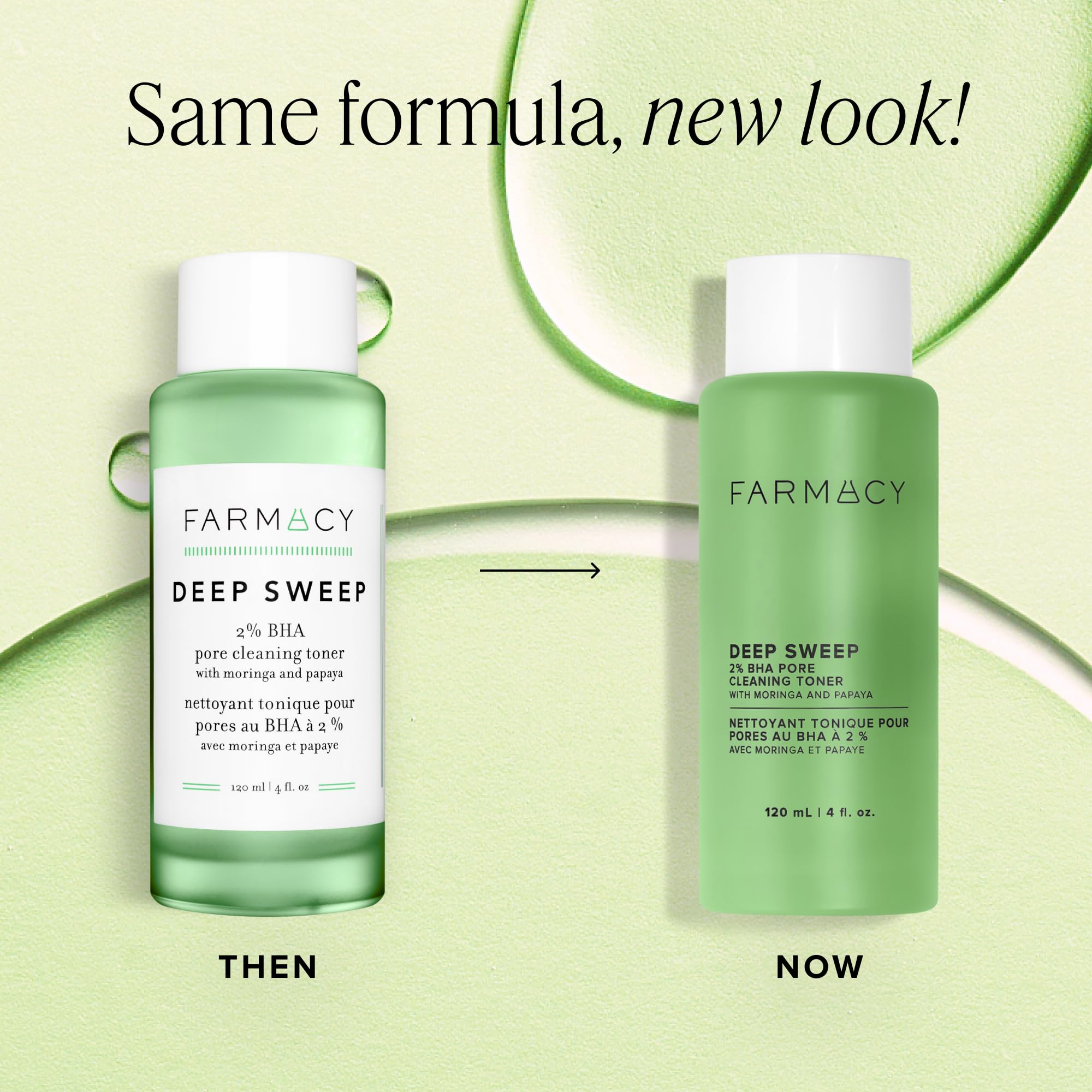 Farmacy bottle close-up highlighting label and pump design for ease