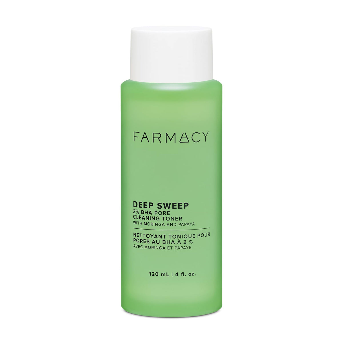 Farmacy front packaging showing 2% salicylic acid toner and clear benefits