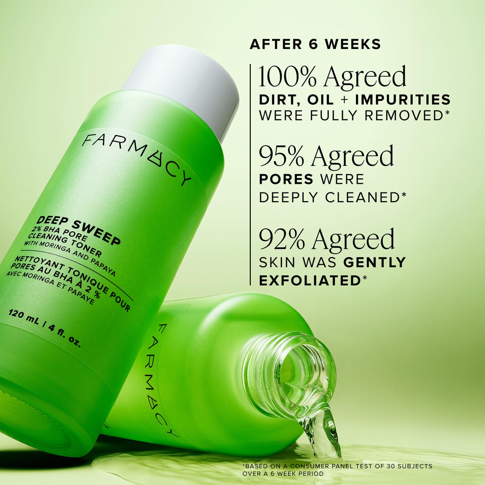 Farmacy liquid texture on finger showing lightweight absorbency benefit