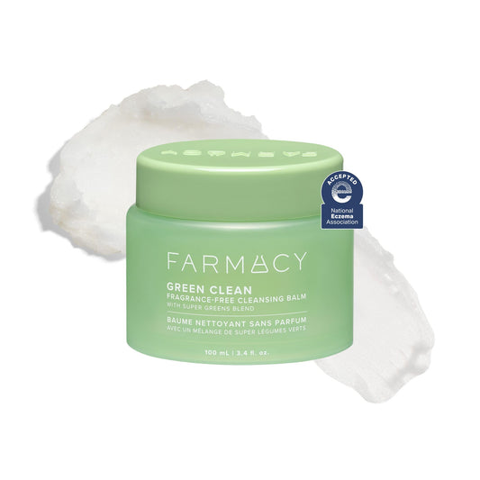 Farmacy jar front view showing product and clean design benefit