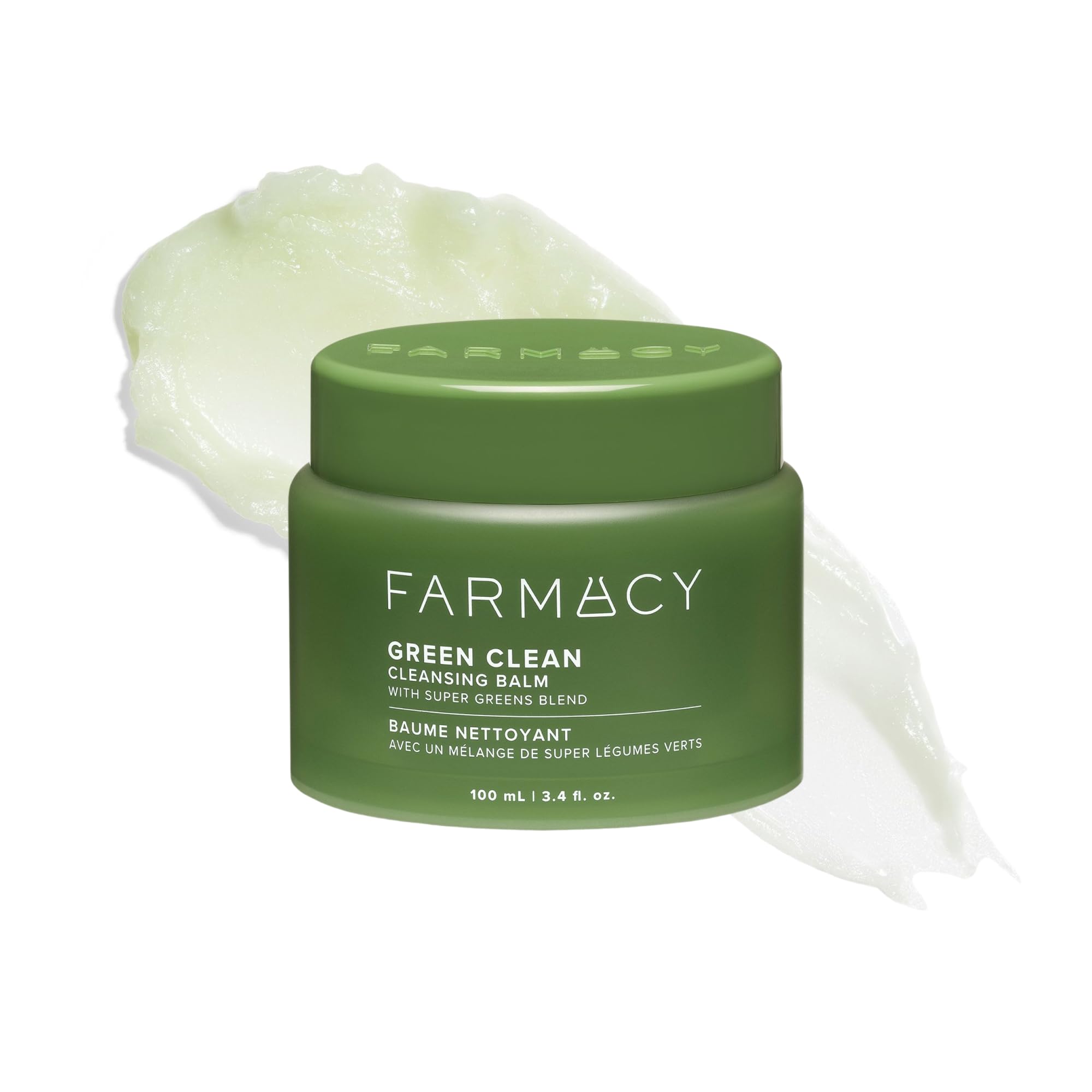 Farmacy Green Clean front jar showing product label and size benefit of gentle cleansing