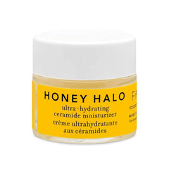 Farmacy Honey Halo front jar view showing compact 9ml packaging and moisturizing promise