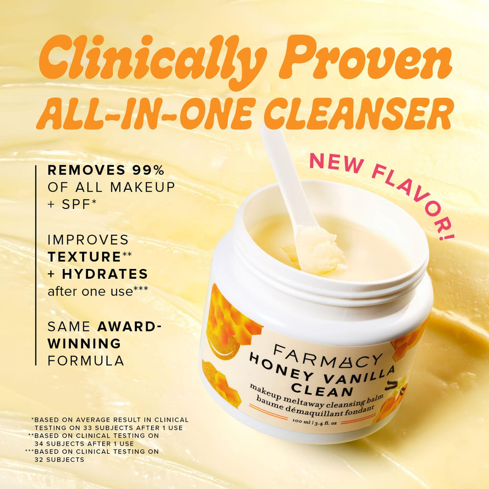 Farmacy open balm texture close-up showing smooth meltability and hydration
