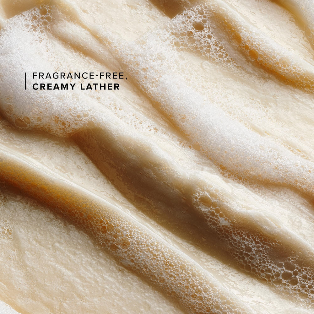 Farmacy ingredient collage with aloe moringa apple oat showing soothing benefits