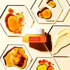 Honey and cranberry beside jar highlighting Farmacy natural ingredients benefit