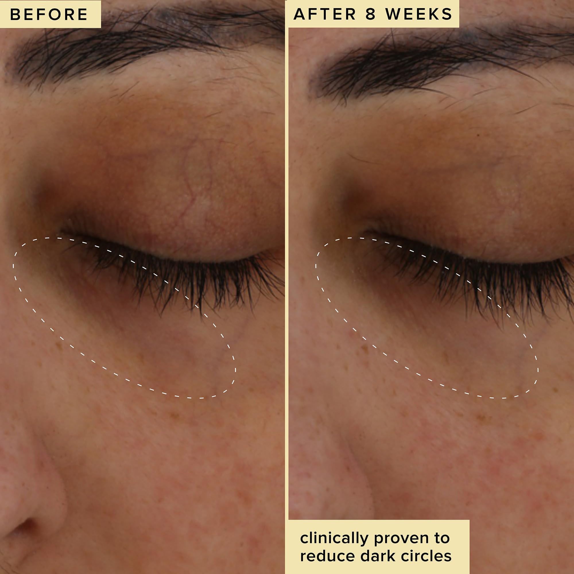 Eye cream staged with makeup showing Farmacy smoothing base benefit