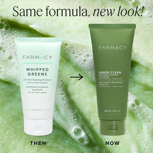 Farmacy whipped greens foam texture close-up for gentle cleansing