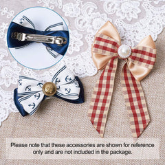 FASHEWELRY decorated clip with bow and rhinestones showing styling idea