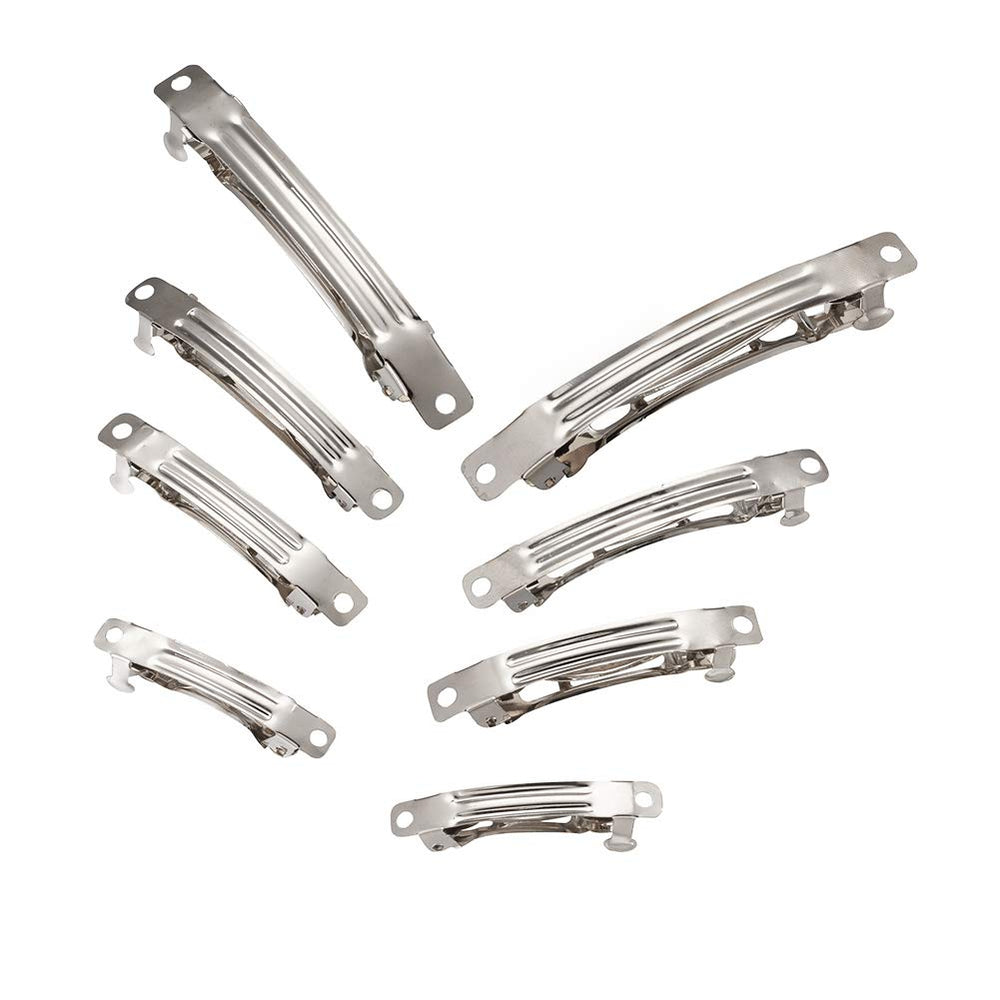 FASHEWELRY front pack of 100 platinum barrettes showing value and variety
