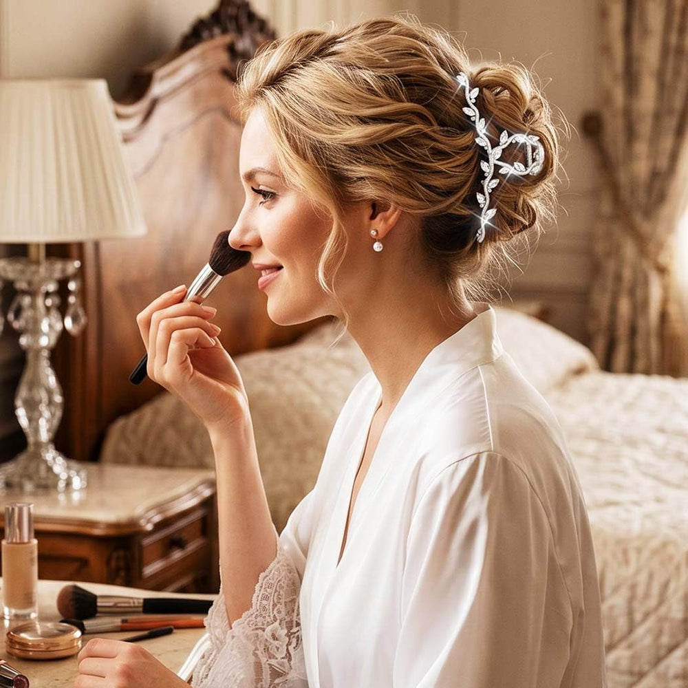 Fashey clips displayed on different hairstyles showing versatility and charm