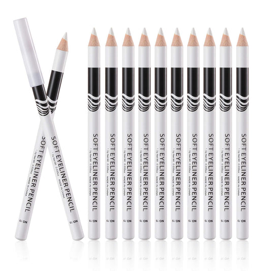 Fashionwu front packaging showing 12 white eyeliner pencils and neat arrangement
