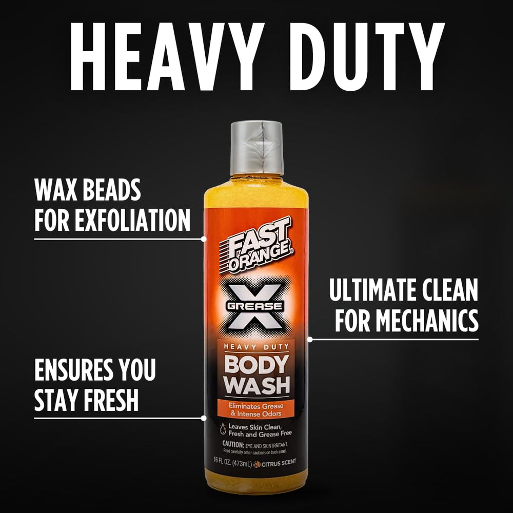 Fast Orange used in shower on mechanic washing forearms to remove grease