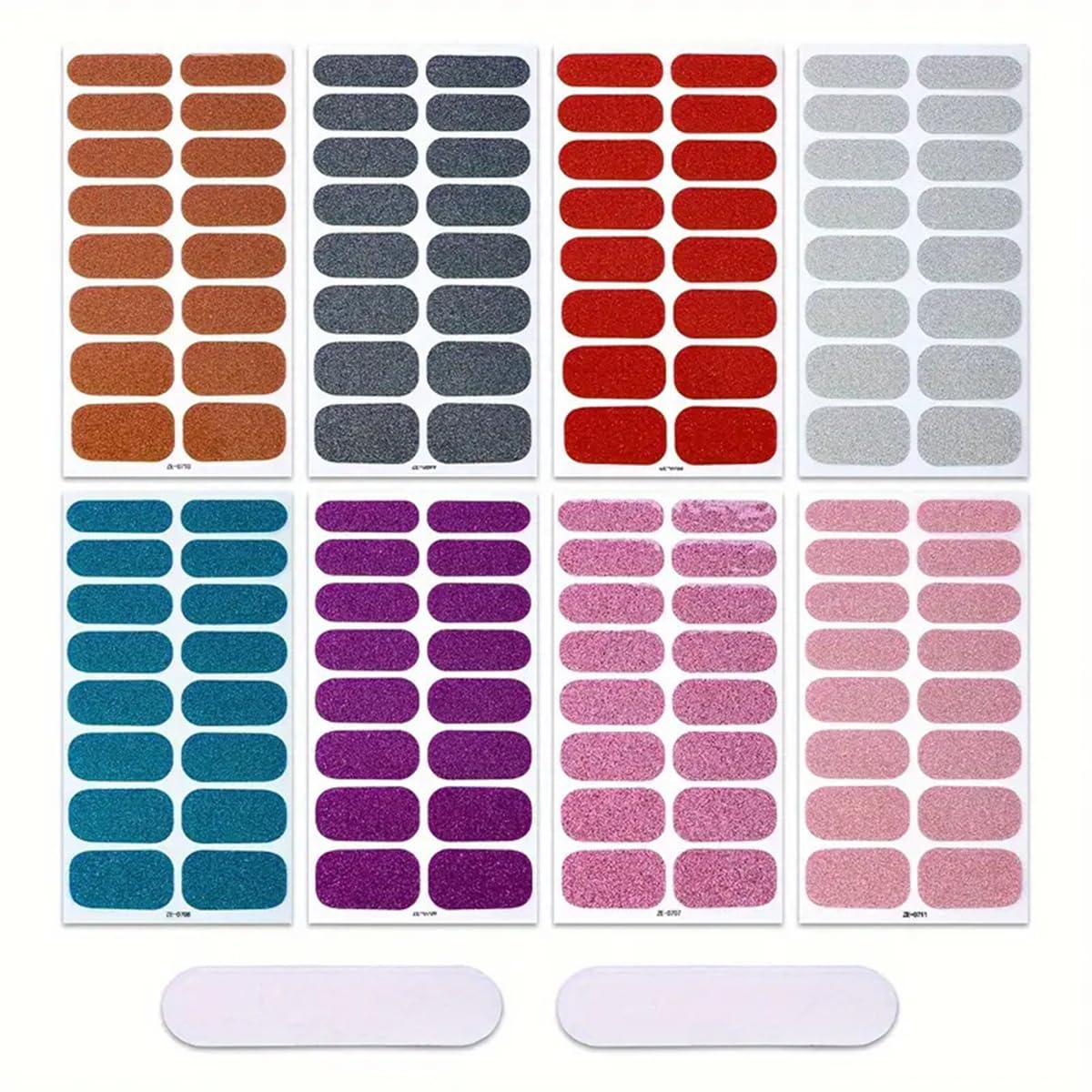 FBABFBUO color variety layout with pink, purple and blue glitter choices