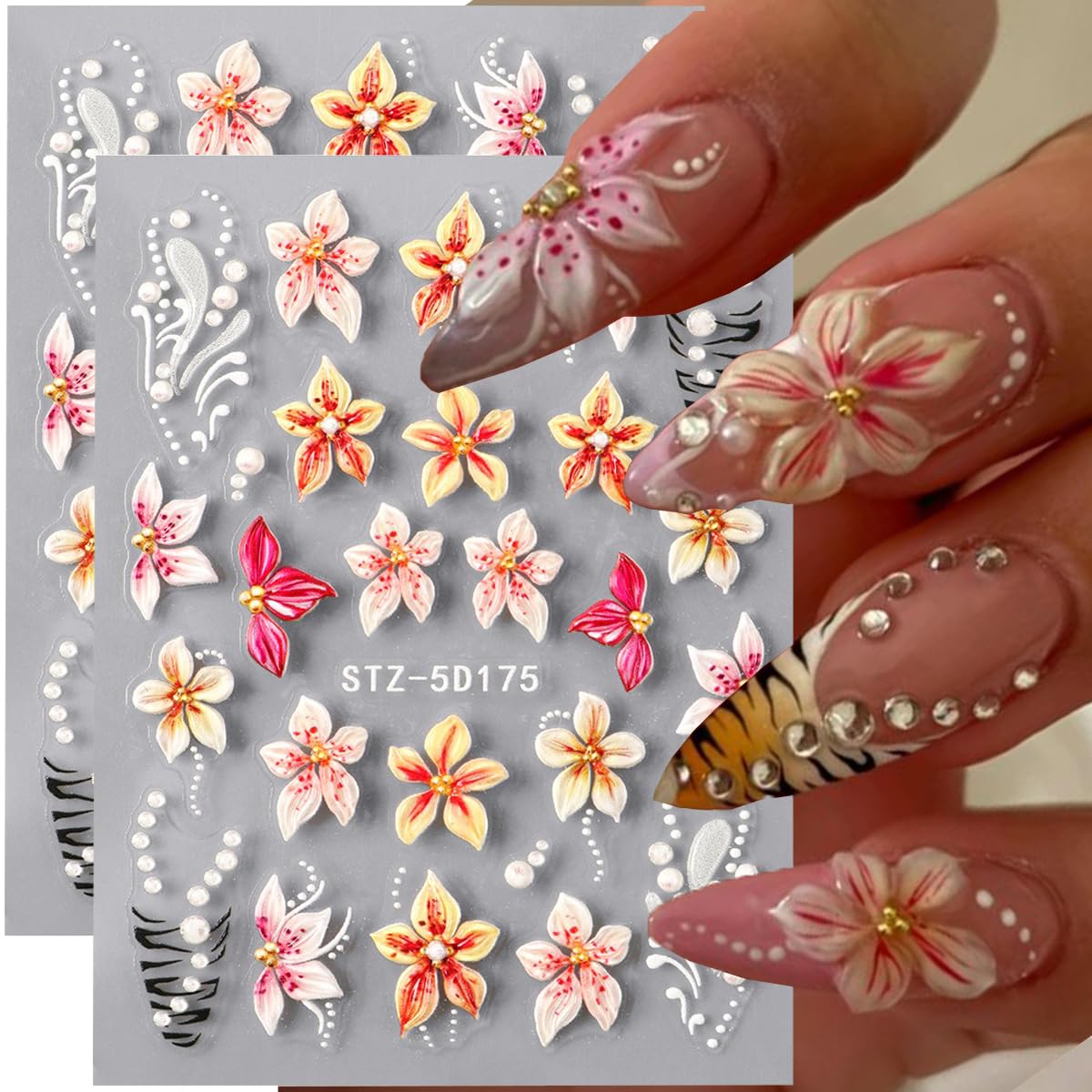FBABFBUO front packaging showing two sheets and colorful floral designs for easy styling
