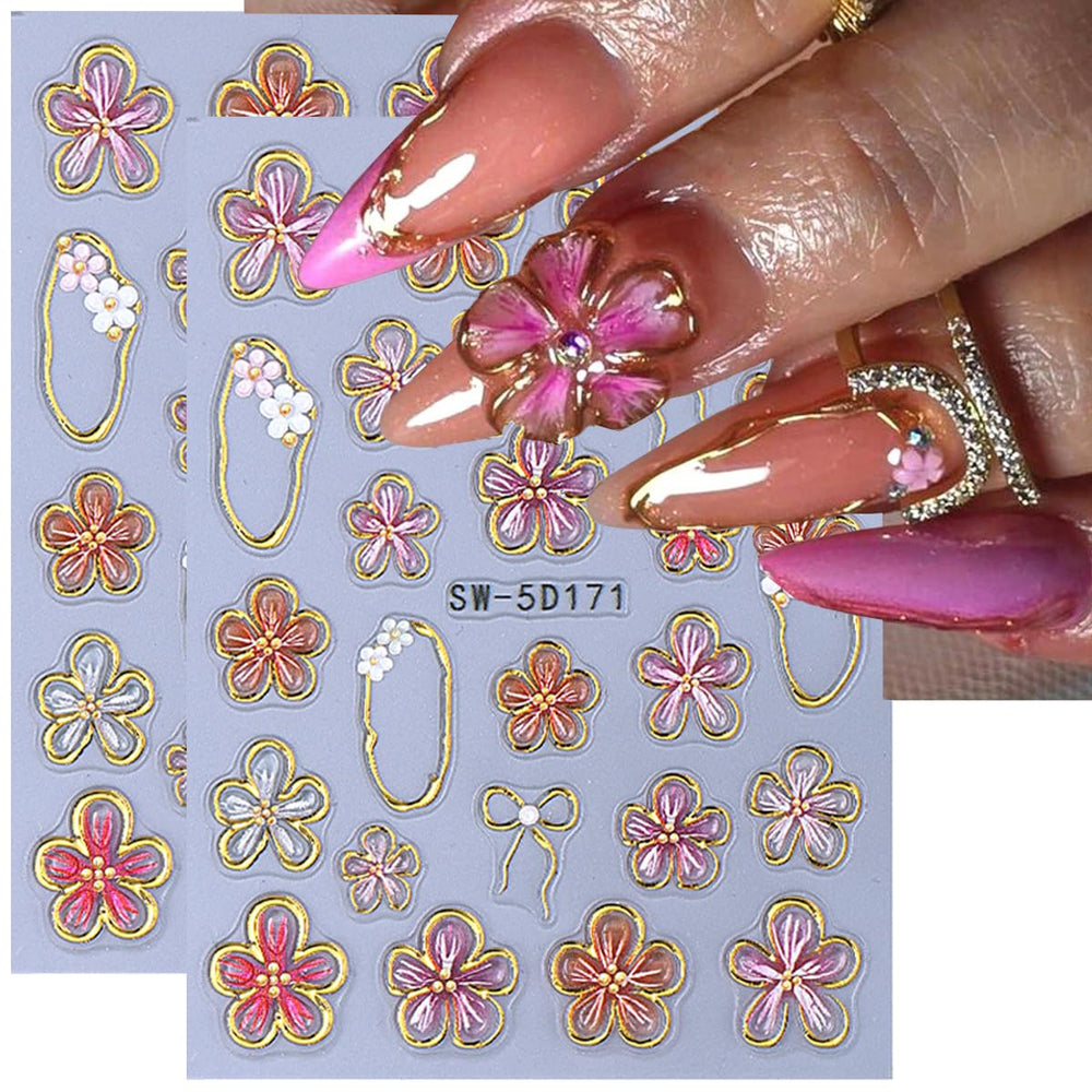 FBABFBUO front packaging showing two floral decal sheets with color benefits