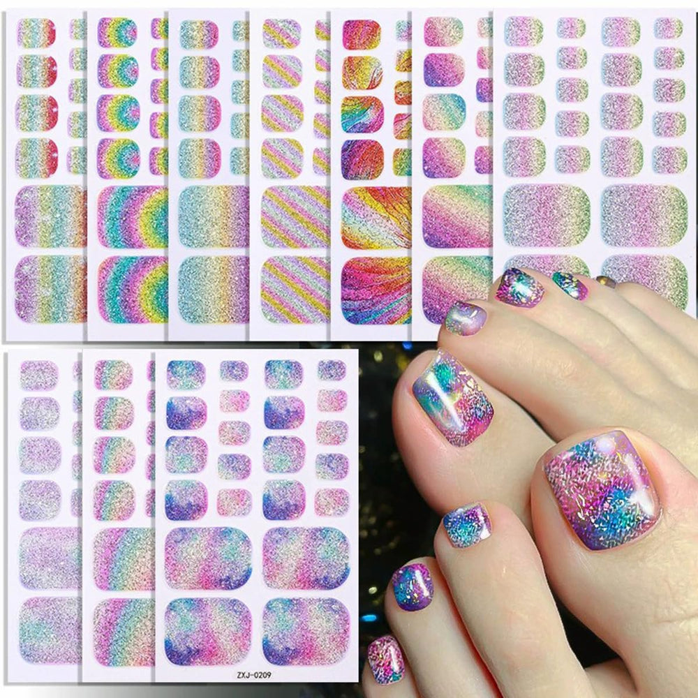 FBABFBUO front packaging showing colorful toe wrap set, quick salon look