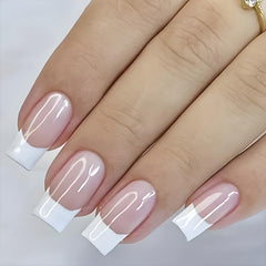 FBABFBUO front packaging showing 24-piece French tip nails and glossy finish benefit