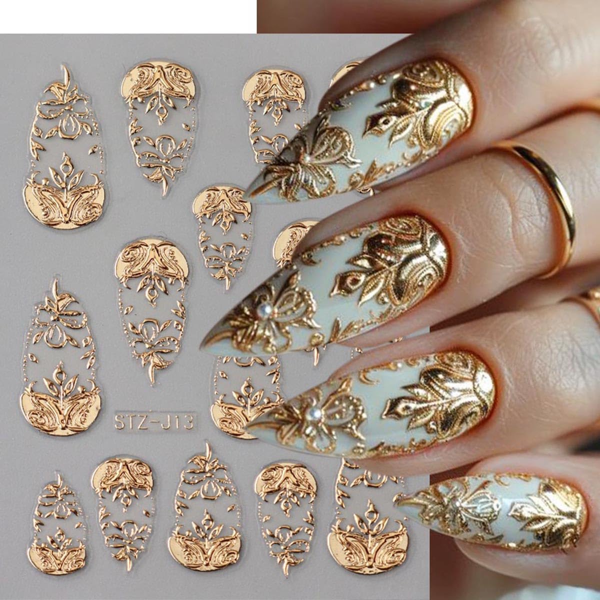 FBABFBUO gold leaf and totem design sheet offering varied seasonal motifs