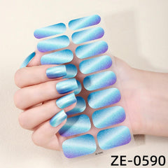 FBABFBUO lifestyle shot of finished manicure in pink purple blue gradient