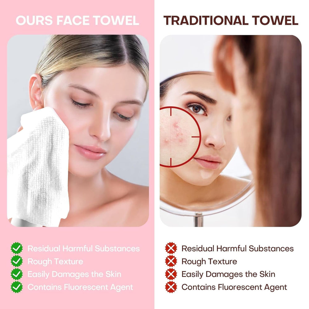 FCaeon towel held in hand to demonstrate compact size and instant readiness