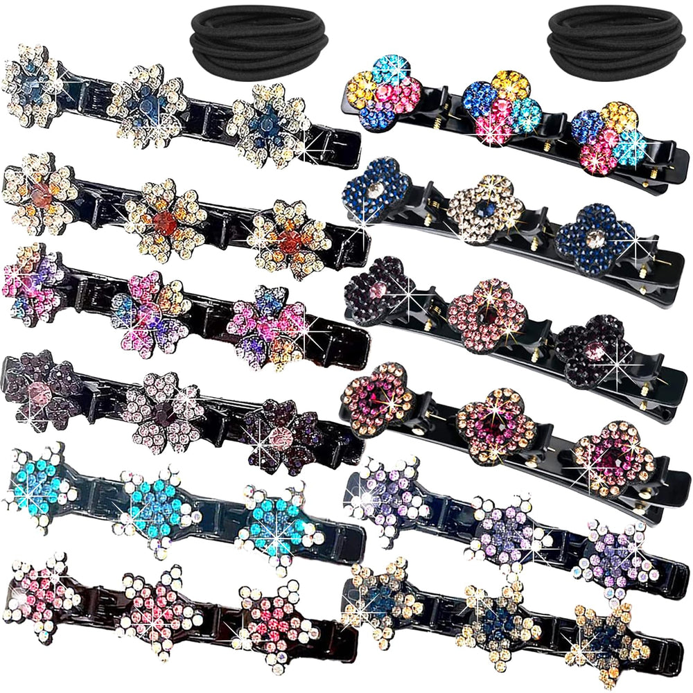FCLEIH front view of 24-piece set showing double-layer clips and sparkle benefit