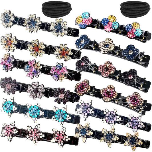 FCLEIH front view of 24-piece set showing double-layer clips and sparkle benefit