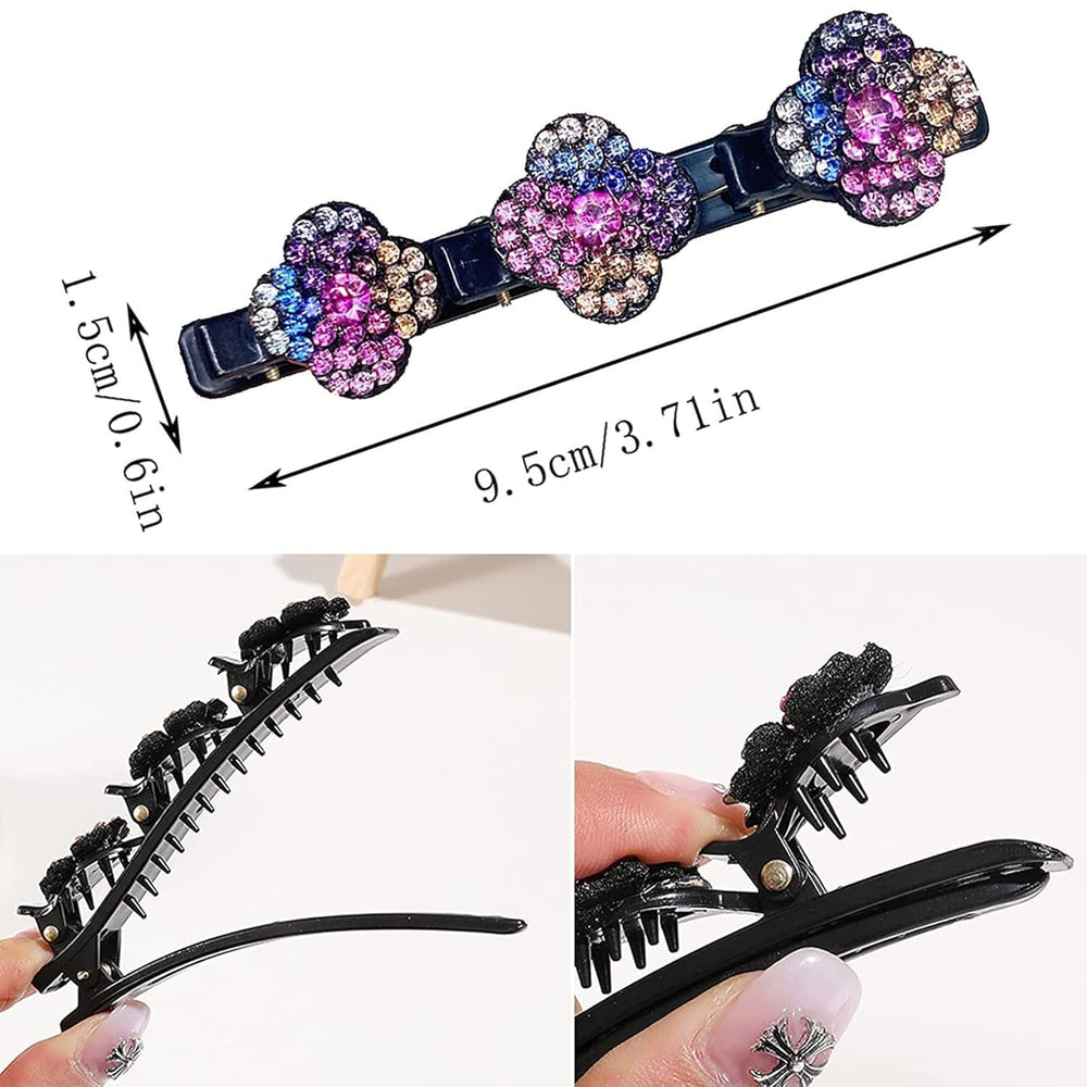 FCLEIH braided hair clip worn in a half-up style showing polished finish