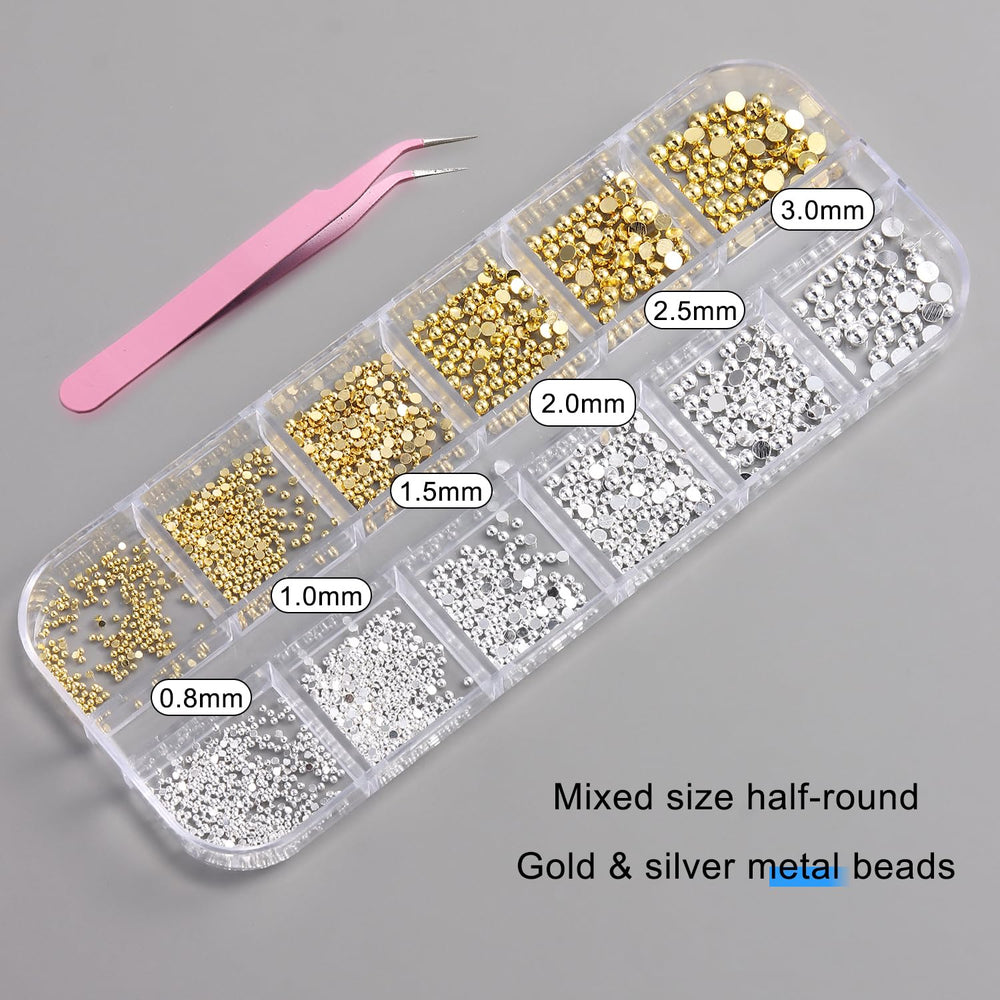 Fcozpjk twelve-grid box open revealing organized bead sizes for easy selection