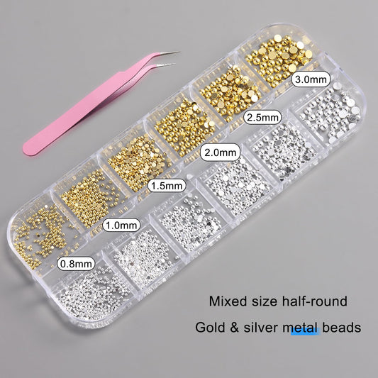 Fcozpjk twelve-grid box open revealing organized bead sizes for easy selection