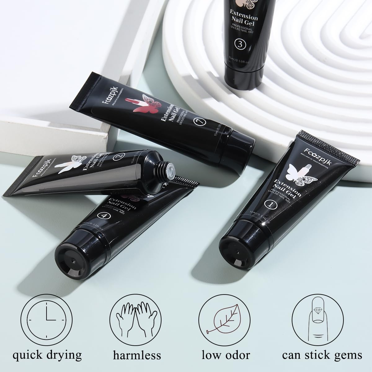 Fcozpjk application on nail using dual-form for fast extension benefit
