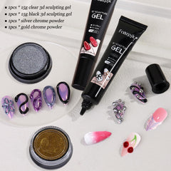 Fcozpjk black sculpting gel tube close-up showing nozzle for precise detailing benefit
