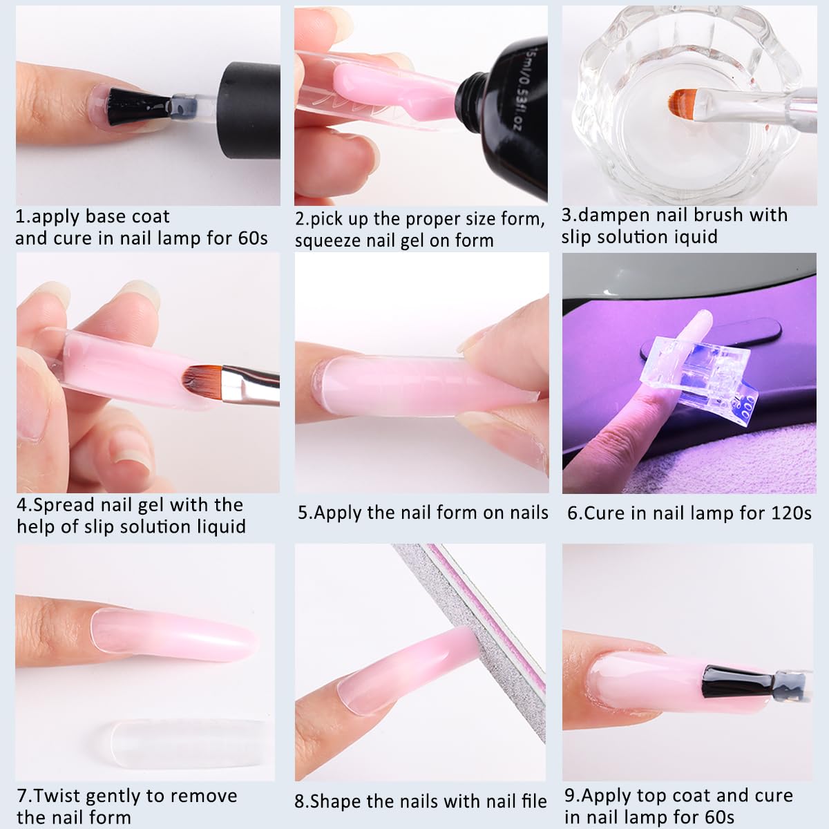 Fcozpjk double-head brush detail for precise poly gel application