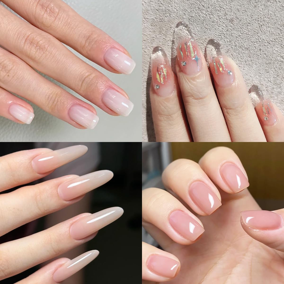 Fcozpjk before and after nail extensions showing stronger, longer nails benefit