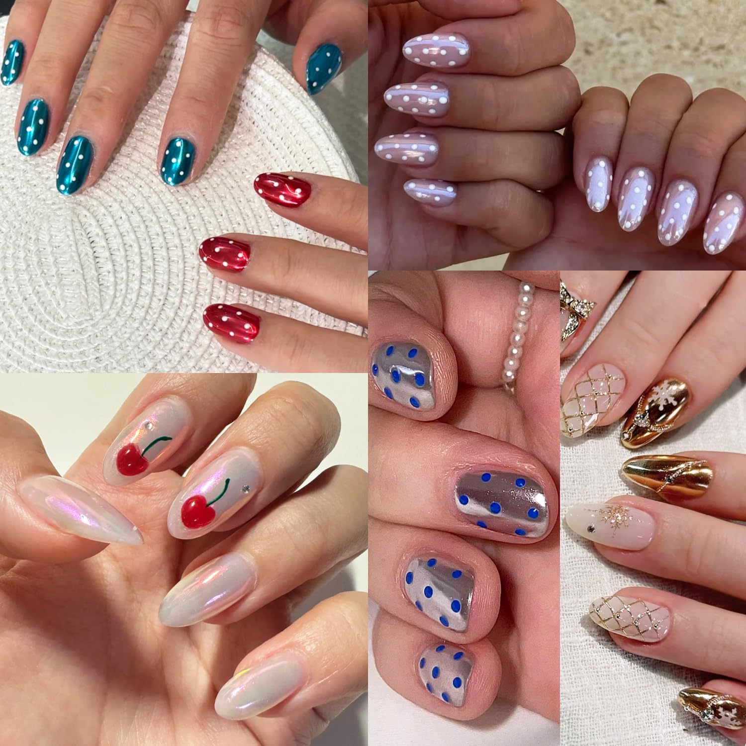 Fcozpjk finished mirror manicure showcasing high-gloss salon shine